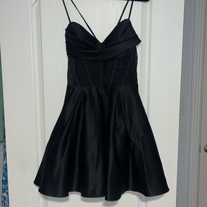 satin black corset homecoming dress!
